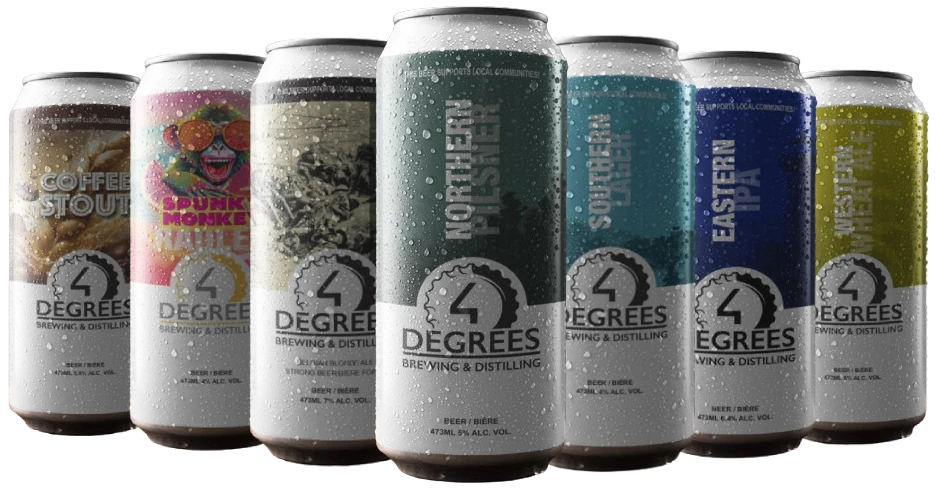 4 Degrees Beer Cans